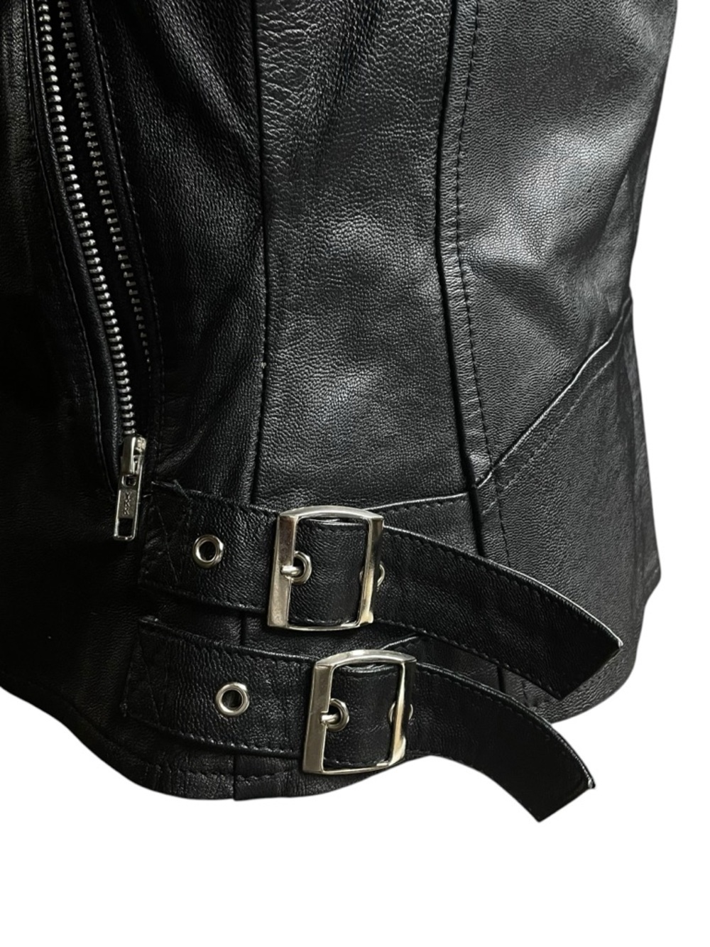 The Bali Tailor The Stevie Biker Black Leather Moto Jacket Size M — image 7 of 8